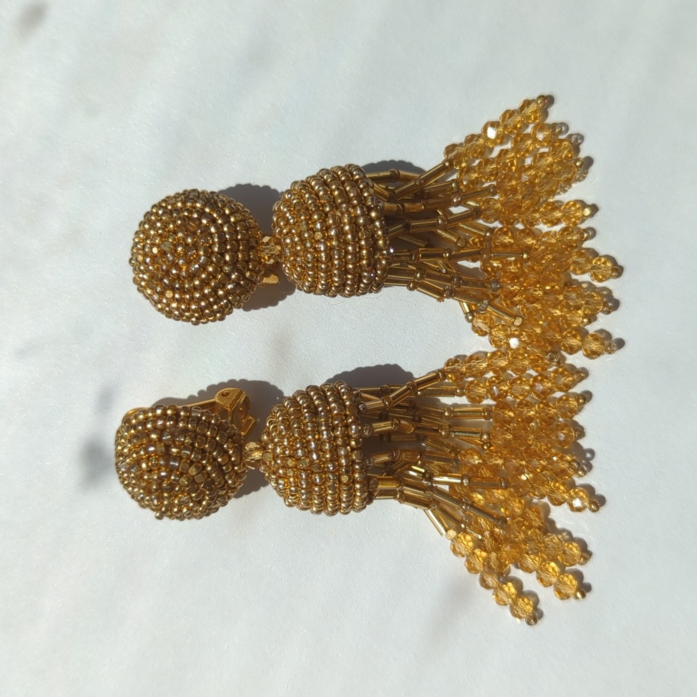 Oscar de la Renta Short Tassel Earrings